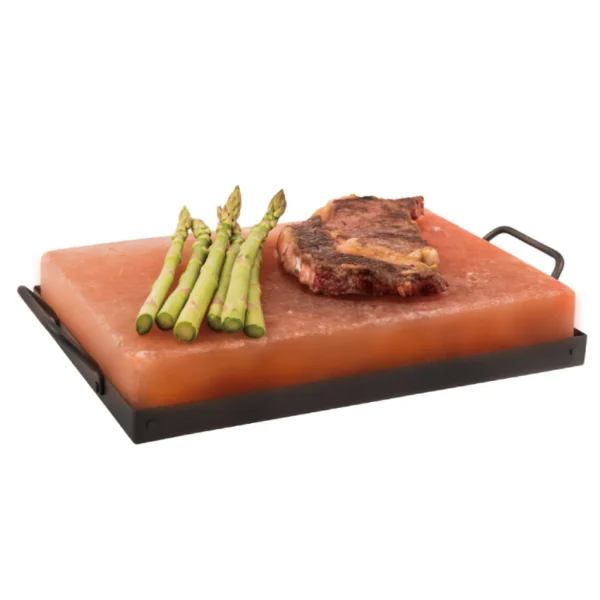 Himalayan Chef Cooking Salt Plate Metal Holder 12" X 8" X 2"